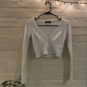 asos | v-neck waffle long sleeve